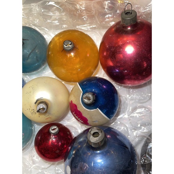 Vintage Mercury Glass Mixed Lot Christmas Ornament Some Rare Marked Poland 3E26 - Picture 11 of 12